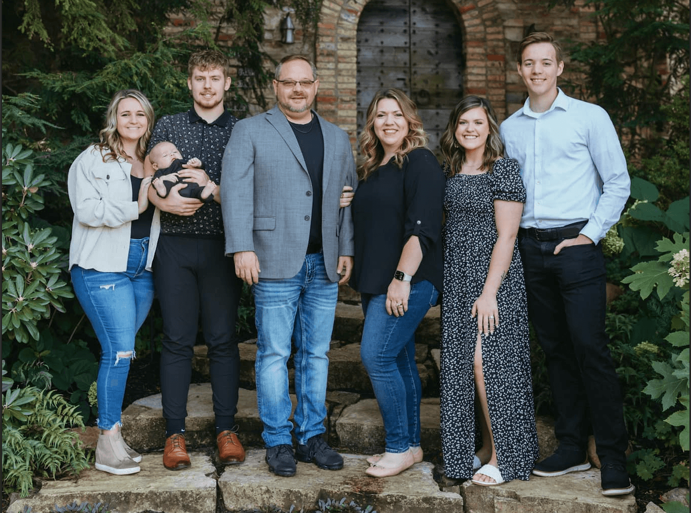 Gary Harper, owner of Laton Shires, photographed with his family.